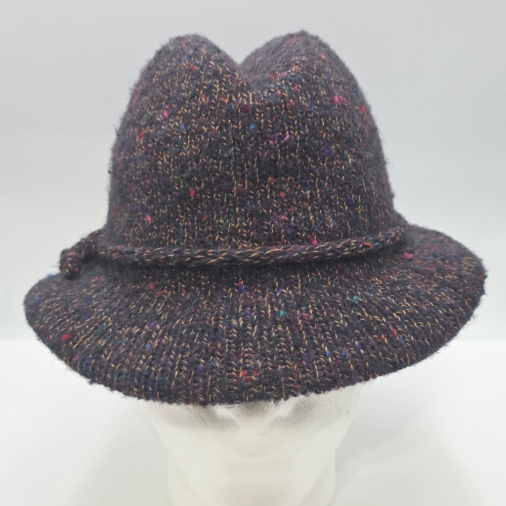 Vintage 60s Union USA Made Knit Cloche Hat WPL 219 Purple Multicolor Tweed 6 3/4